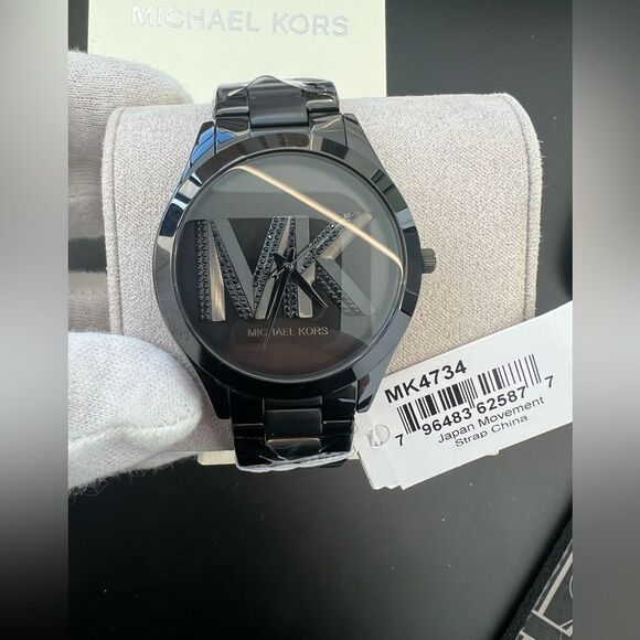 NIB Black Michael Kors Slim Runway Watch - Picture 6 of 9